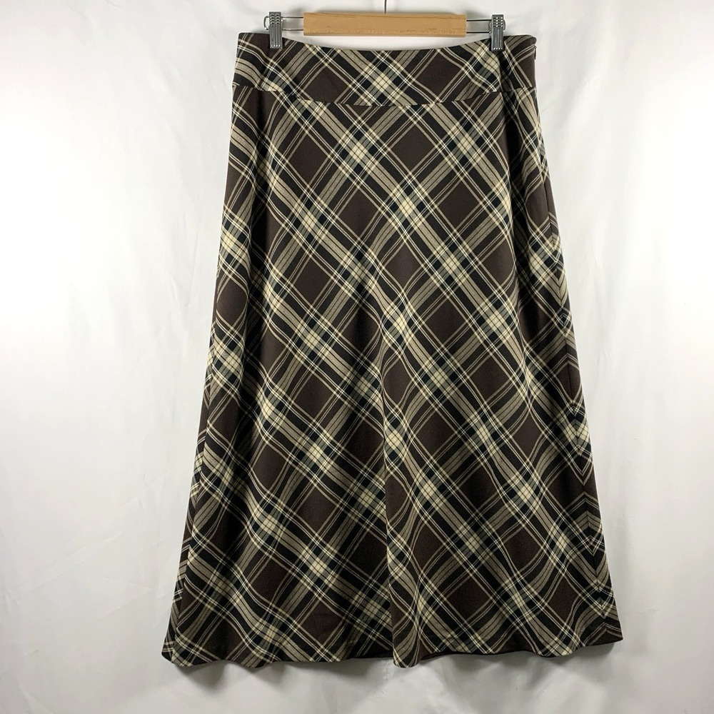 Academia Bias Cut Tartan Plaid Maxi Skirt Sz 12 Old Money Countryside Equestrian